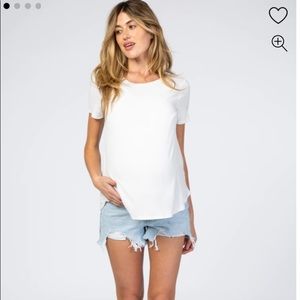 Pink blush maternity Kan Can jean shorts size 25